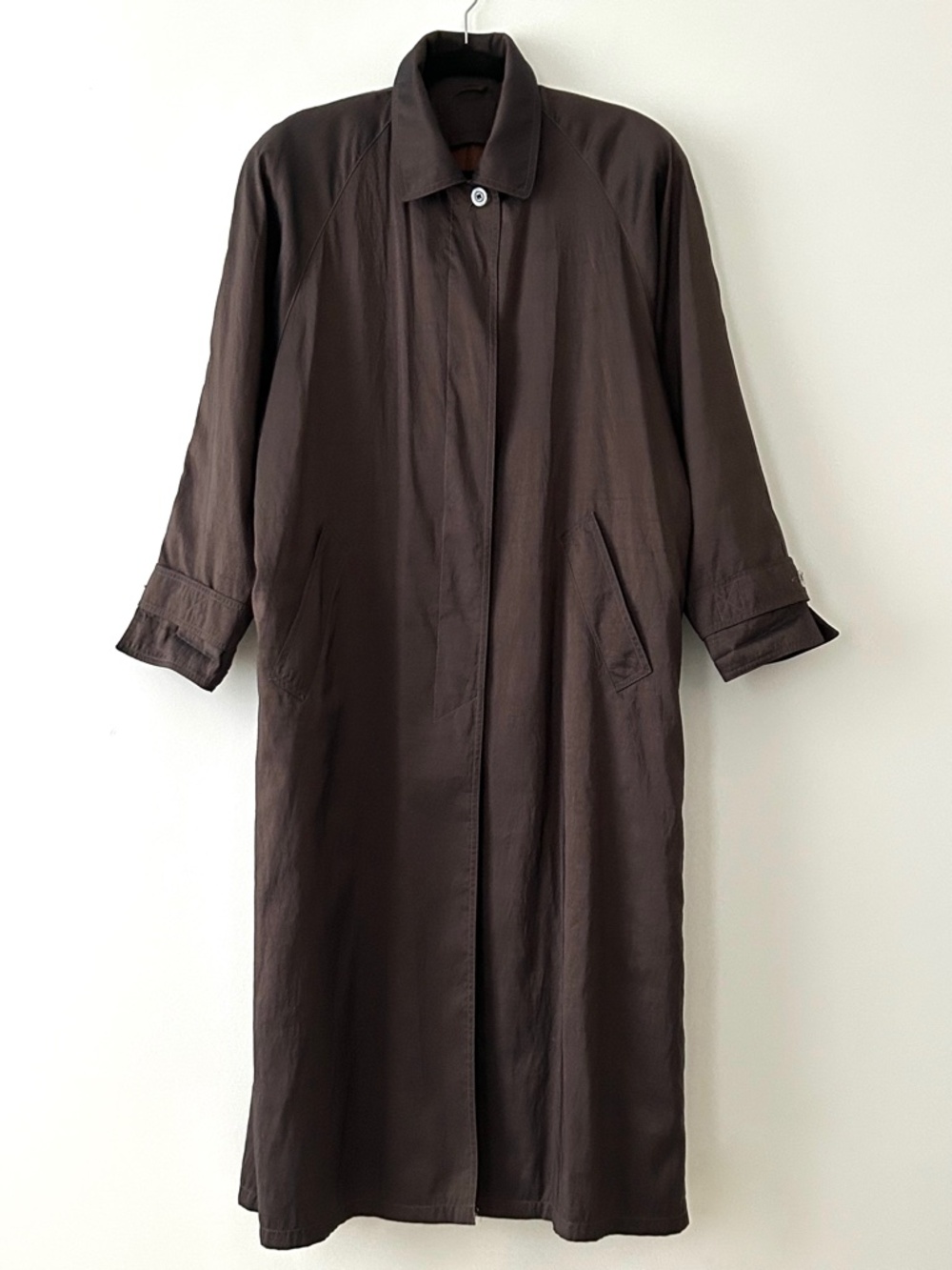 VTG Jones New York Dark Brown Maxi Trench Coat
